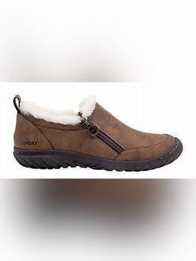 JSport by Jambu Womens Elenor Memory Foam Slip-On Sneakers Brown 8 Medium